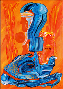 Who : Œuvre unique de Nadodo en peinture. Année de création : 2003. Dimensions : L. 60 x H. 80 x P. 5 cm